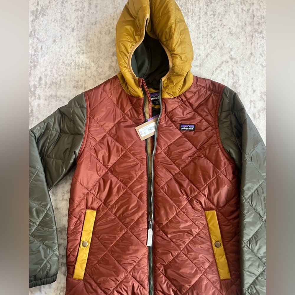 Patagonia Kids' Red and Yellow Puffer Jacket